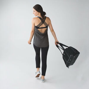 LULULEMON Wild Heathered Black Tank, Athletic Top, Sz 6